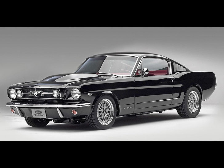 czarny Ford Mustang coupe, Ford, 1969 Ford Mustang Fastback, Ford Mustang, Tapety HD