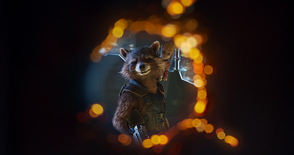 Baby Groot, Rocket Raccoon, Guardians of the Galaxy Vol 2, Wallpaper HD HD wallpaper