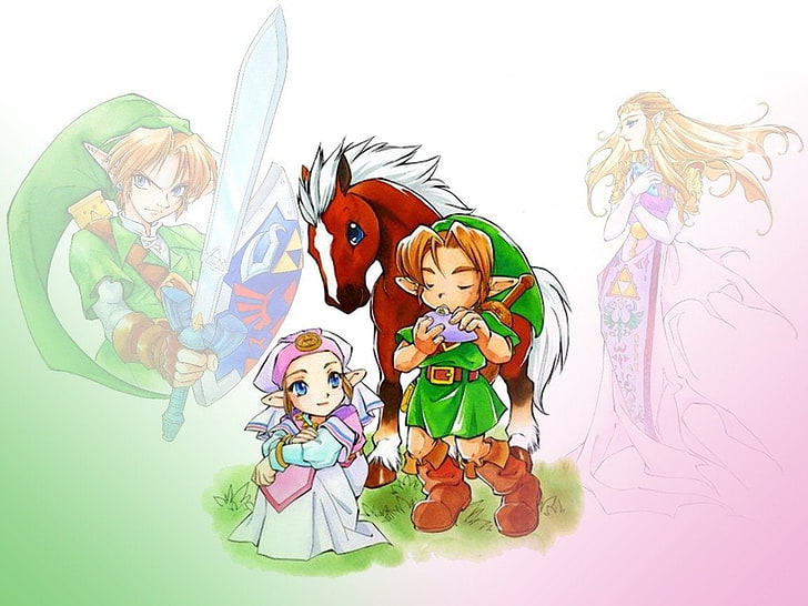Zelda, Legenda Zelda: Ocarina Of Time, Epona (Legenda Zelda), Tautan, Wallpaper HD