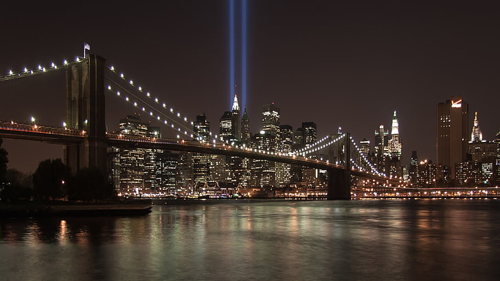Jembatan Brooklyn, Kota New York, Kota New York, Never Forget, Wallpaper HD