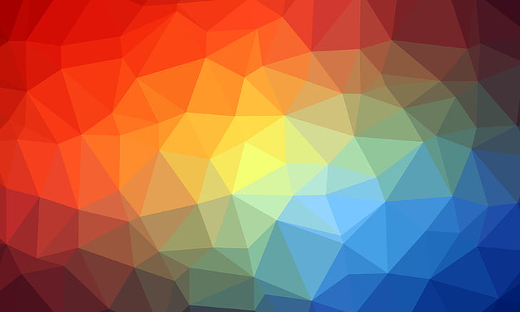triangle, geometric, multicolored, HD wallpaper