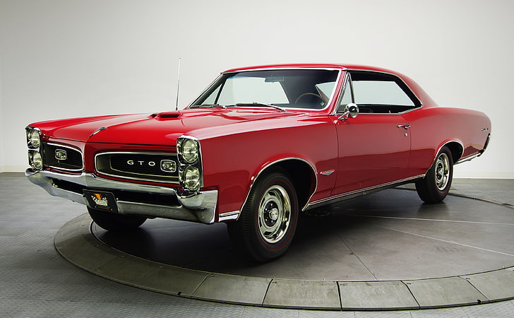 Roter Pontiac GTO 1966, Motoren, klassische Autos, HD-Hintergrundbild