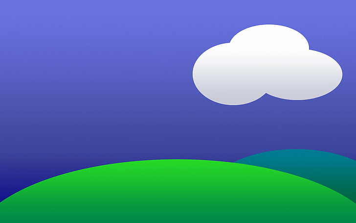 Wolken, Hügel, minimalistisch, HD-Hintergrundbild