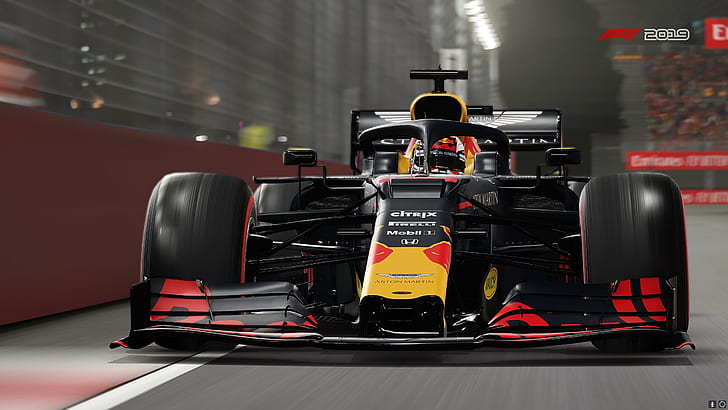 Video Game, F1 2019, Mobil Balap, Red Bull RB15, Wallpaper HD