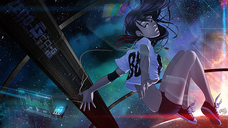 Anime, Original, 88 (Original Character), Girl, Original (Anime), Space, HD wallpaper