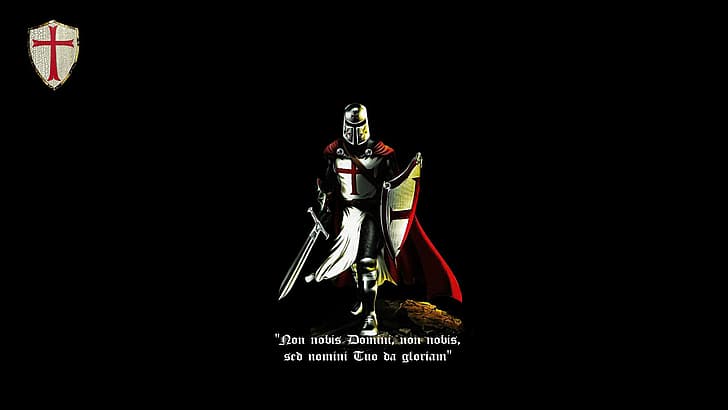 red, sword, black, cross, shield, knight, crusader, latin, knight Templar, cattolic, HD wallpaper