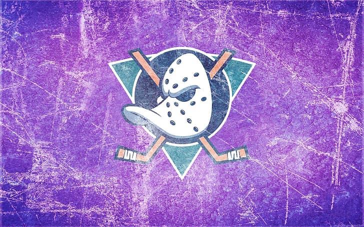 ice, emblem, duck, Anaheim Ducks, Anaheim, Mighty Ducks, the mighty ducks, stick, hockey mask, mask goalie, Anaheim mighty ducks, HD wallpaper
