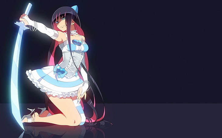 personnage d'anime féminin tenant le papier peint de l'épée, anime, filles anime, culotte et bas avec jarretière, bas d'anarchie, Fond d'écran HD