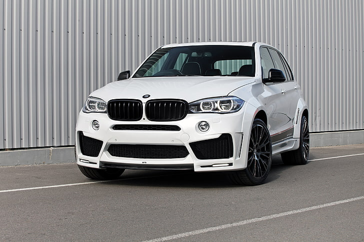 Weißer BMW SUV, BMW, F15, Seitenansicht, HD-Hintergrundbild