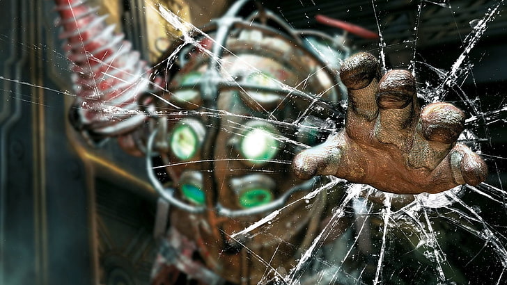 brown and green helmet, BioShock, video games, Big Daddy, HD wallpaper