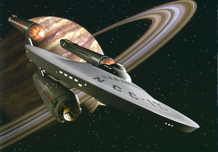 USS Enterprise (pesawat ruang angkasa), Star Trek, luar angkasa, Wallpaper HD