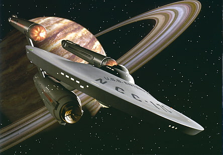 USS Enterprise (pesawat ruang angkasa), Star Trek, luar angkasa, Wallpaper HD HD wallpaper