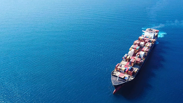 Fahrzeuge, Containerschiff, Antenne, Fracht, Ozean, Schiff, HD-Hintergrundbild