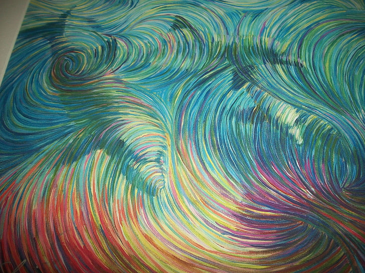 painting, colorful, swirls, HD wallpaper