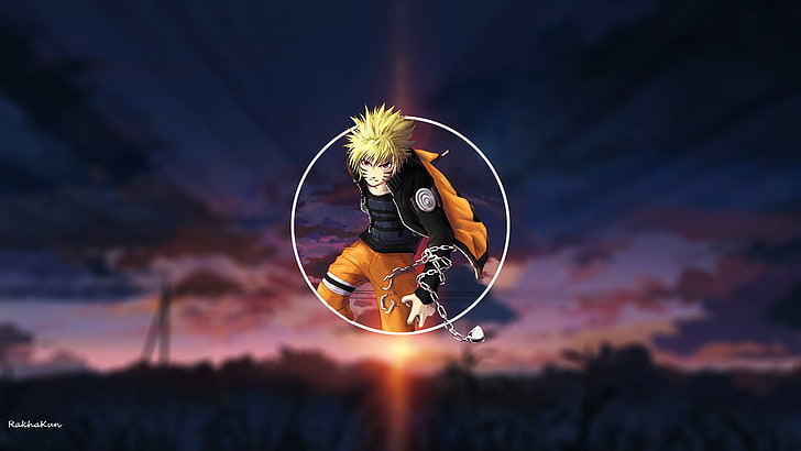 Naruto wallpaper, anime, anime boys, Uzumaki Naruto, Naruto Shippuuden, nature, landscape, sunset, HD wallpaper