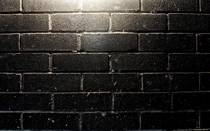 Brick HD, black brick wall, photography, brick, HD wallpaper