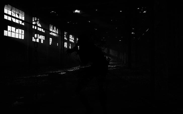 Anime, Ajin: Demi-Human, Schwarz, Schwarz & Weiß, Gebäude, Dunkel, Geist, Unsichtbare Schwarze Materie, HD-Hintergrundbild