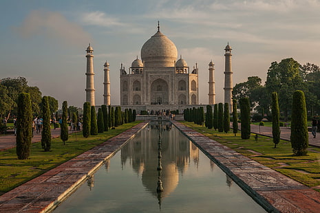 Taj Mahal Indien, agra, taj mahal, agra, indien, Taj Mahal, Agra, Mahal Indien, inde, Indien, land, molnigt, dag, Potd, MENA, EN, Getty, HD tapet HD wallpaper