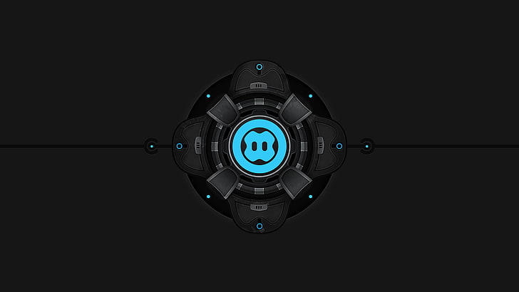 czarno-niebieski kontroler kierownicy Snopy, abstrakcja, grafika cyfrowa, obiekt 3d, ciemne tło, Tapety HD