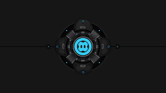 controller volante Snopy nero e blu, arte digitale, astratta, oggetto 3d, sfondo scuro, Sfondo HD HD wallpaper