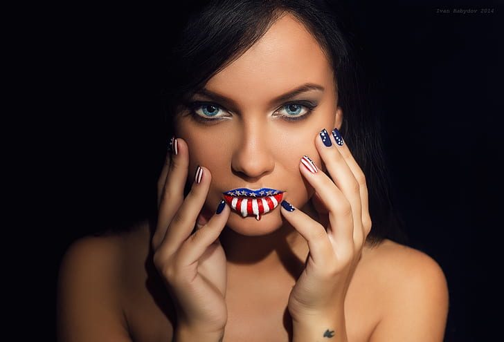 look, girl, hands, makeup, USA, photographer, manicure, face, Babydov Ivan, HD wallpaper