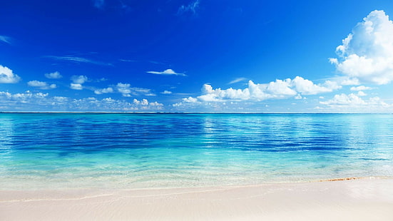 Ocean Beach Tropical Blue HD, природа, океан, синий, пляж, тропический, HD обои HD wallpaper