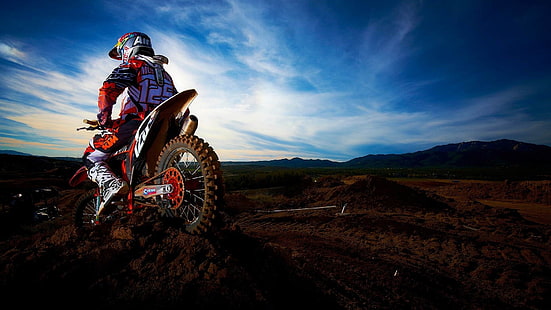 rotes Enduro-Motorrad, Motorrad, Motocross, HD-Hintergrundbild HD wallpaper
