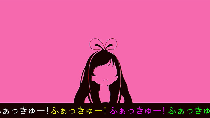 Kizuna Ai, fond simple, anime girls, amour, Fond d'écran HD
