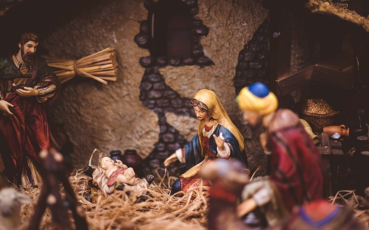 Christmas, The Virgin Mary, The adoration of the Magi, The Baby Jesus, Christmas Nativity scene, HD wallpaper