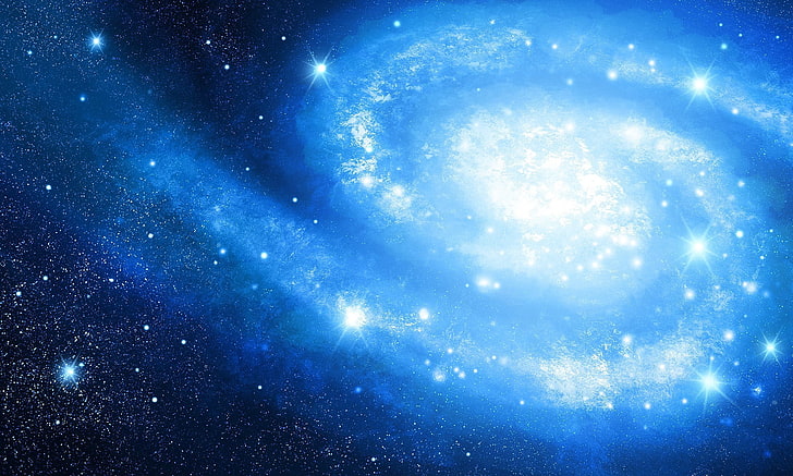 Via Láctea Ilustração, Espaço, Estrelas, Espiral, Arte, Galáxia, HD papel de parede