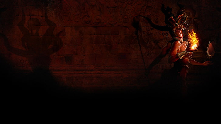 tapete floral marrom e preto, Path of Exile, jogos para PC, Atziri, HD papel de parede