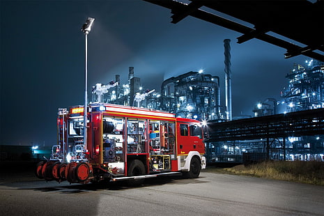 طوارئ ، محرك ، فيويروير ، حريق ، شاحنة إطفاء ، نصف ، شاحنة ، مركبة، خلفية HD HD wallpaper
