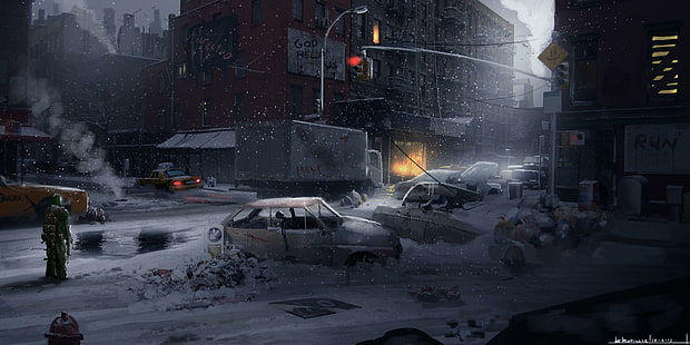 Фантастический мир Apocalypse Winter Snow Fantasy, фантастика, фантастический мир, апокалипсис, зима, снег, HD обои HD wallpaper