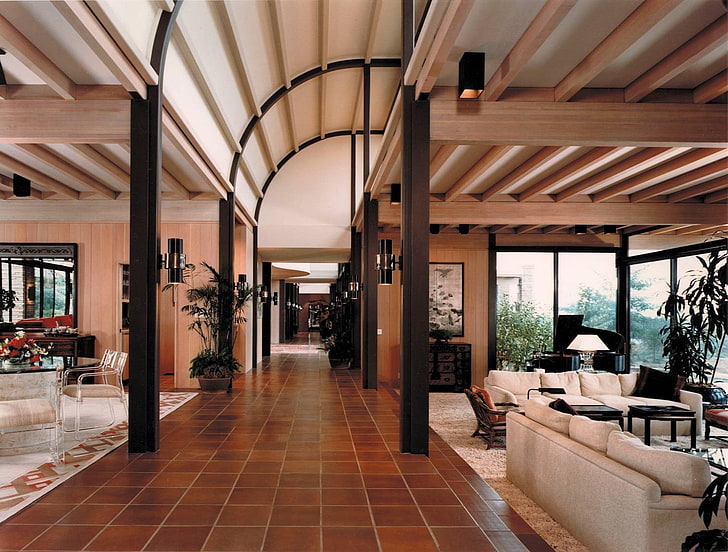 braune keramische Bodenfliesen, Innenarchitektur, Haus, HD-Hintergrundbild