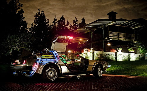 DeLorean, auto, Regreso al futuro, Fondo de pantalla HD HD wallpaper