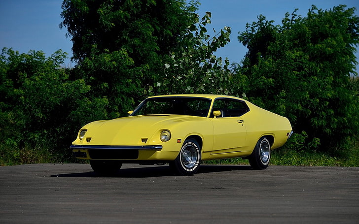1970, cars, classic, cobra, ford, king, torino, yellow, HD wallpaper