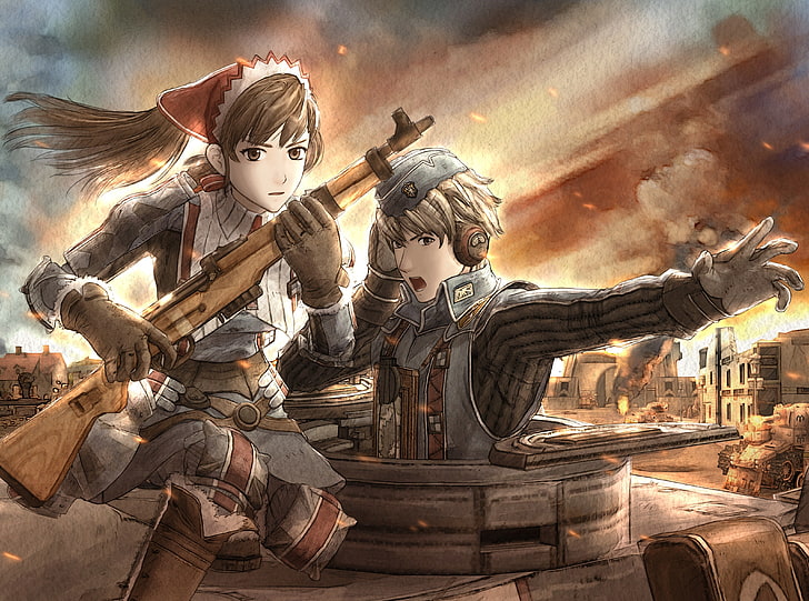 Valkyria Chronicles, female and male anime character illustration, Games, Valkyria Chronicles, video game, HD wallpaper