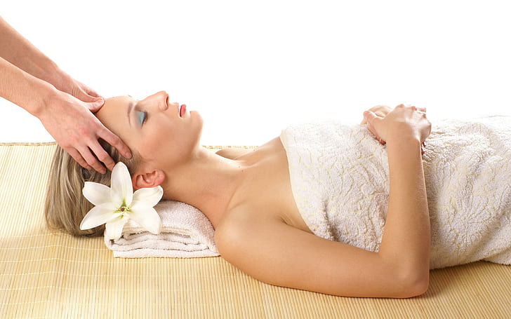 Beauty Spa Treatment, отдых, красота, полотенце, цветок, массаж, 3d и аннотация, HD обои