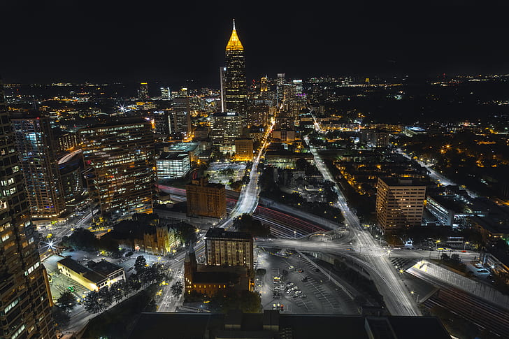 Atlanta, Abd, Gece, HD masaüstü duvar kağıdı