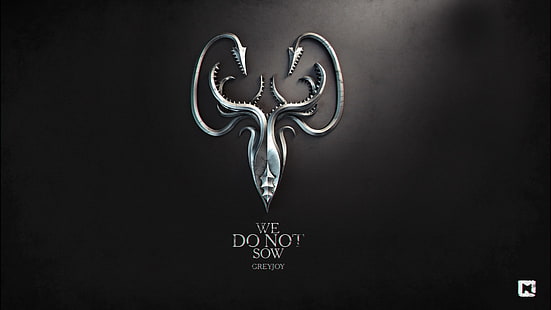 Dom Greyjoy, Gra o tron, Pieśń lodu i ognia, sztuka cyfrowa, sigile, Tapety HD HD wallpaper