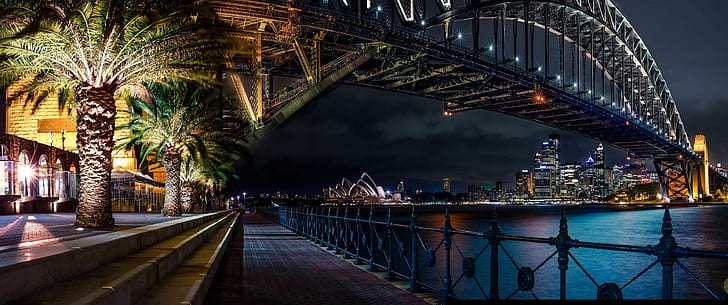 skyline, Sydney, ultrawide, Sfondo HD