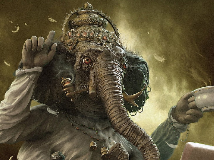Ganesh, Kunst, Fantasie, Elefant, Andrew Ferez, Hinduismus, HD-Hintergrundbild
