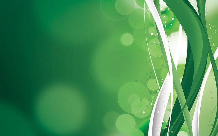 green and white abstract wallpaper, lines, waves, light, glitter, HD wallpaper