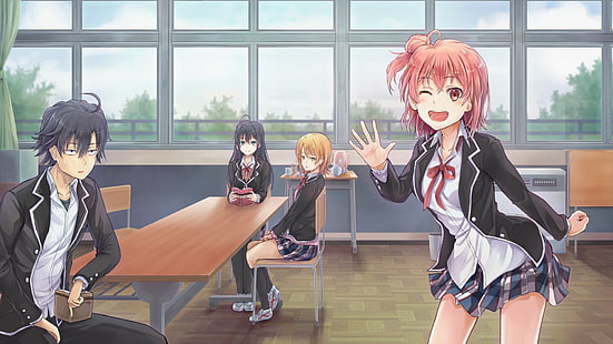 Anime, My Teen Romantische Komödie SNAFU, Hikigaya Hachiman, Iroha Isshiki, Yui Yuigahama, Yukino Yukinoshita, HD-Hintergrundbild HD wallpaper