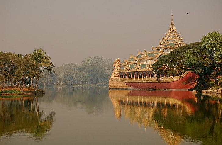 Istana, Karaweik, Burma, Myanmar, Yangon, Wallpaper HD