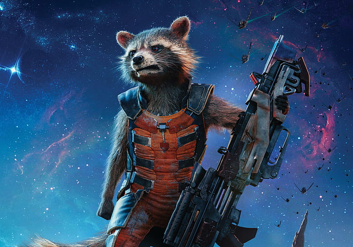 rocket raccoon, guardians of the galaxy vol 2, guardians of the galaxy, 2017 movies, hd, movies, 5k, 4k, HD wallpaper