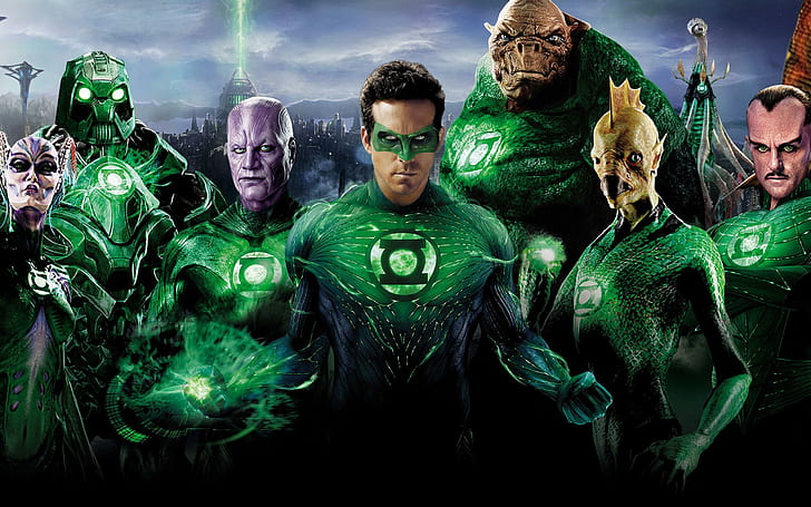 Green Lantern Superheroes, vert, lanterne, super-héros, films, Fond d'écran HD