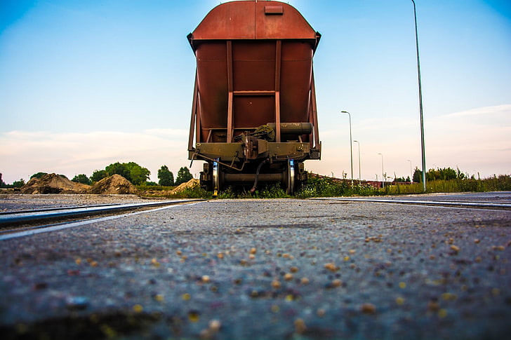 Zug, Straße, Eisenbahn, HD-Hintergrundbild