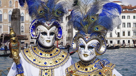 Veneza, Carnaval, Máscaras, Veneziano, HD papel de parede HD wallpaper