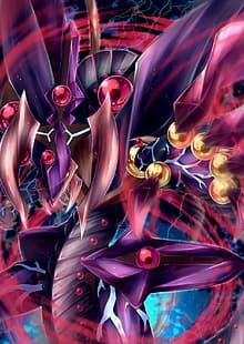  anime, dragon, Yu-Gi-Oh!, Yu-Gi-Oh! ARC-V, Starve Venom Fusion Dragon, artwork, digital art, fan art, HD wallpaper HD wallpaper